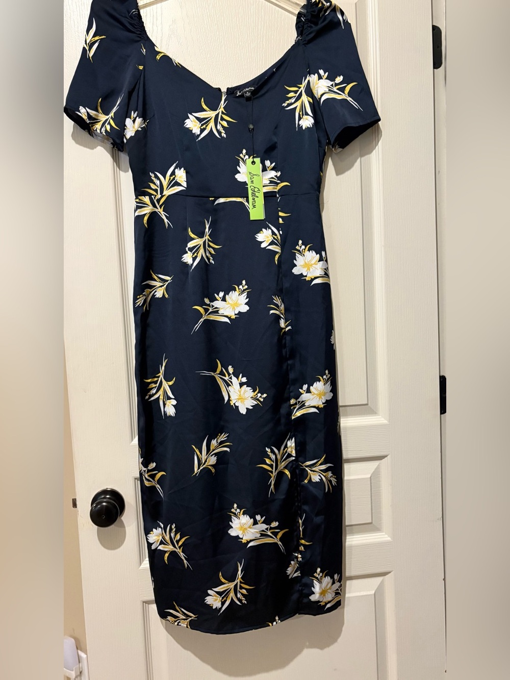 Sam Edelman Navy Dress with White & Yellow Floral Print - Picture 3 of 7